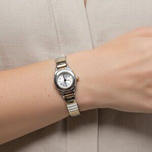 Vintage Watch-It  Silver & Gold Tone Stretch Bracelet Quartz Analog Watch